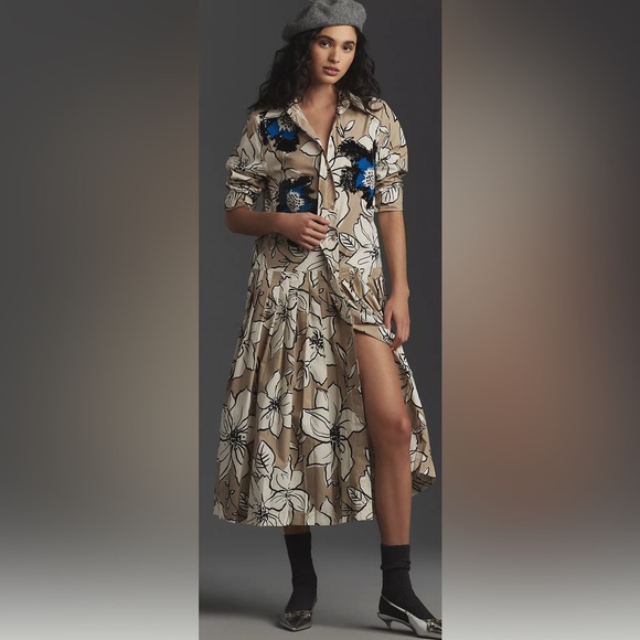 Dhruv Kapoor Dresses & Skirts - Dhruv Kapoor - Anthropology Floral Shirt Dress XS